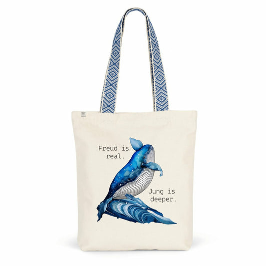 (The Whale) Ethnic Tote Bag "Freud is real. Jung is deeper"